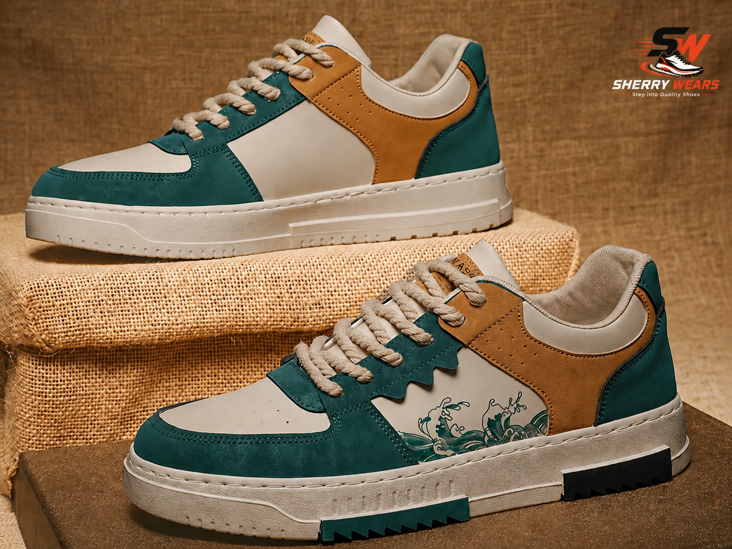 Sherry Wears Stylish Sneakers Shoes for Men Women Boys Girls  Casual Fashion Joggers  Trendy Lace-Up Sneakers  Comfortable Walking Shoes  Green White & Blue White Combination  EU Size 6-11