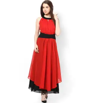 red and black western dress