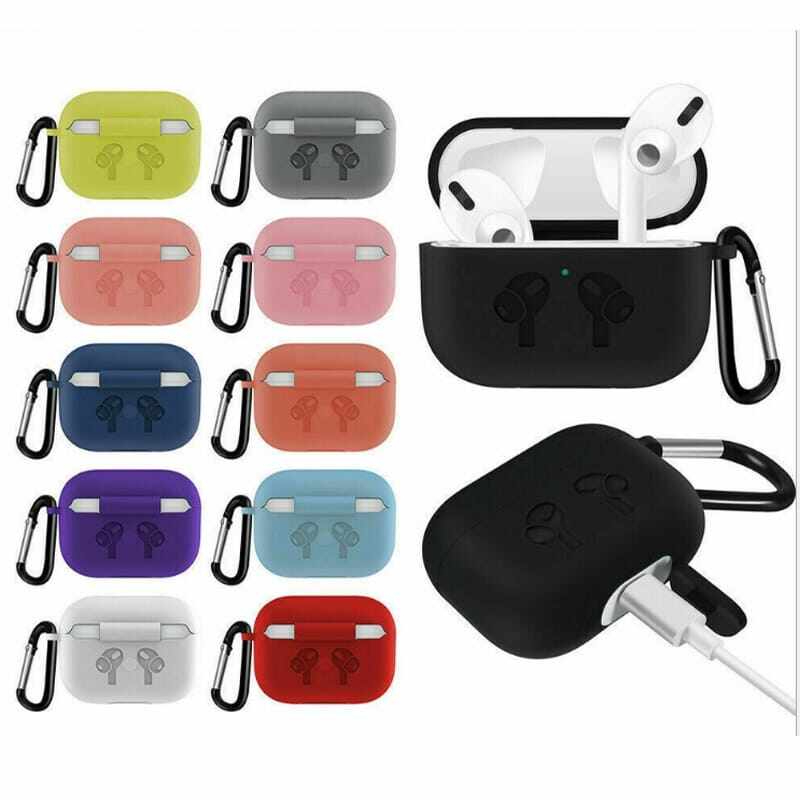 V20 & A9 Pro Airpods Case | Silicone Cover with 360° Protection & Hanging Hook | Stylish, Durable Earbuds Case in Pink, Blue, Black, Red, Green, Violet, White, Grey | Scratchproof, Dustproof, Impact-Resistant price in Pakistan