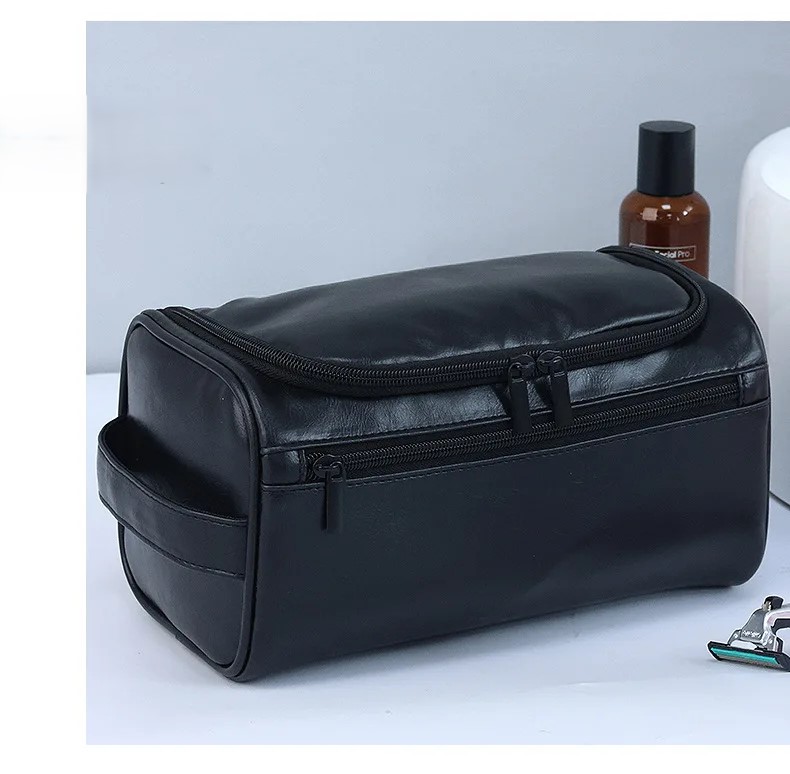 Waterproof Travel Toiletry Bag  – Unisex Makeup & Cosmetic Pouch PU Leather Toiletry Bag – Travel Organizer & Makeup Storage Case