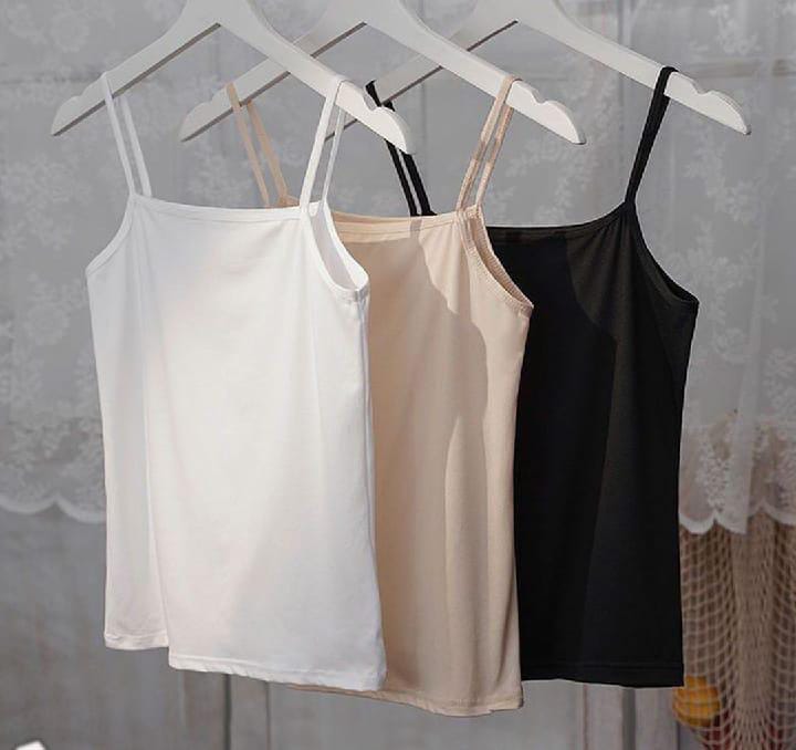 Pack Of 3 Women Summer Camisoles Biddies Stretchable Pure Cotton Tank Tops for Women Girls| Bra Vest for Girls Strap Cotton Multicolor Sleeves Thin Camisole Vest Solid Top