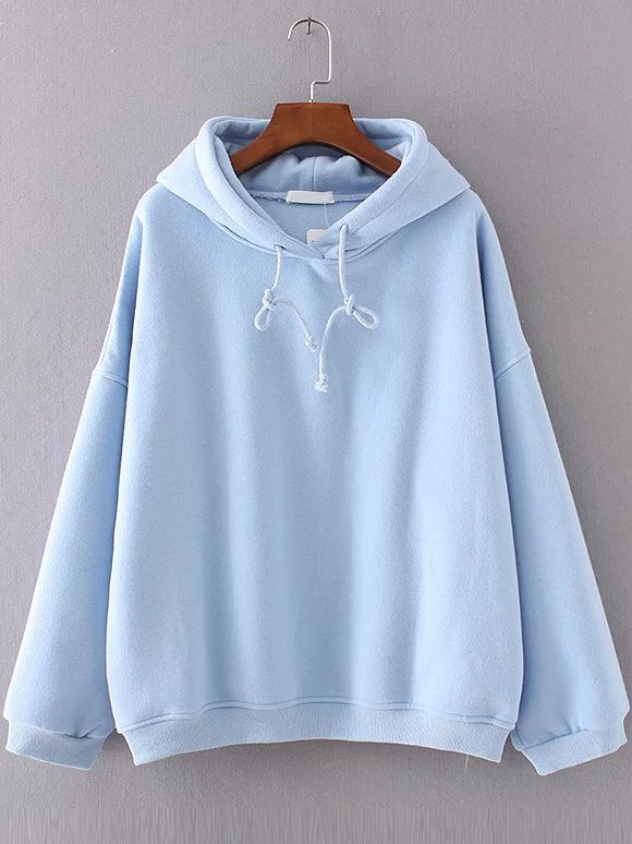 High-Quality Sky Blue Pullover Hoodie with Front Pocket and Long Sleeves