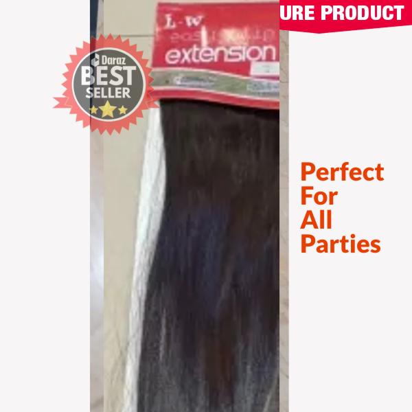 Dark Brown Clip-In Hair Extensions for Girls - 5 Clips synthetic hair extension