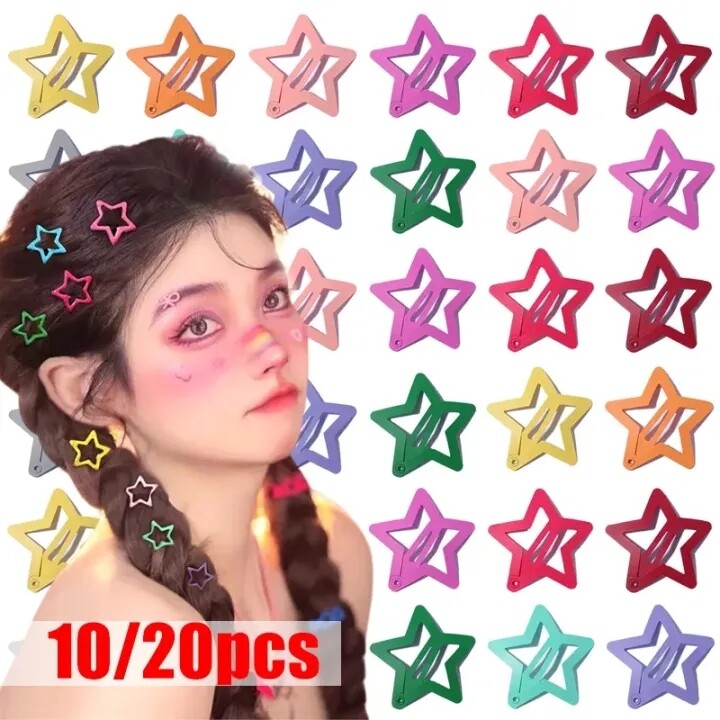 20/10/4/2/1Pcs Sweet Star BB Hairpin Girls Y2K Side Bangs Barrette