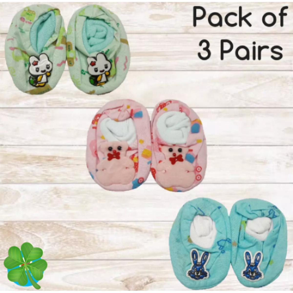 (Pack of 3 Pairs) Booties for New Born