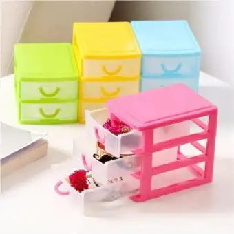 Organizer Three Layers Mini Draw Out Desk Storage Box Container