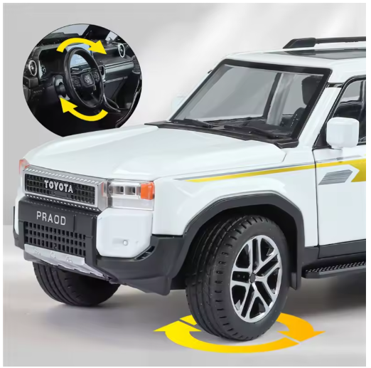 1:24 Toyota Land Cruiser Prado LC250 Premium Diecast Model Car – Alloy SUV with Acrylic Display Box, Openable Doors, Rubber Tires, Collector’s Edition view 3