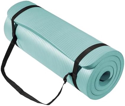 15MM  Thick Yoga Mat Fitness & Exercise Mat with Easy-Cinch Yoga Mat Carrier Strap, 72"L x 24"W  Thick