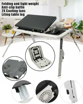 Laptop Lap Desk E Table Bed Foldable Table With 2 Usb Cooling Fans