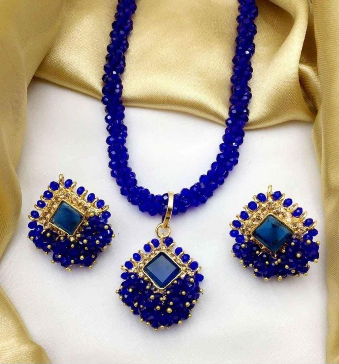 necklace for ladies jewellery crystal Moti Mala locket set | Daraz.pk