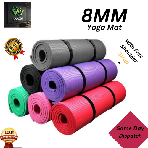 Premium Quality Yoga mat 8mm,Lightweight yoga mat, Durable yoga mat,[With Free Shoulder Strap]   Thick yoga mat for joint support ,Yoga mat for home practice ,Anti Slip best Exercise Mat  for Men and Women,(72 L*24 W inch)