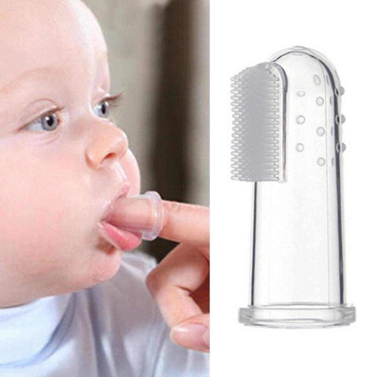 Silicone Baby Finger Toothbrush Gum Massager and Teeth Brush for Babies and Toddlers