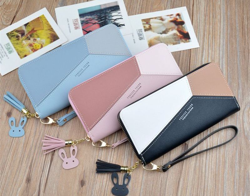 Stylish wallets for women pu leather long wallet for girls
