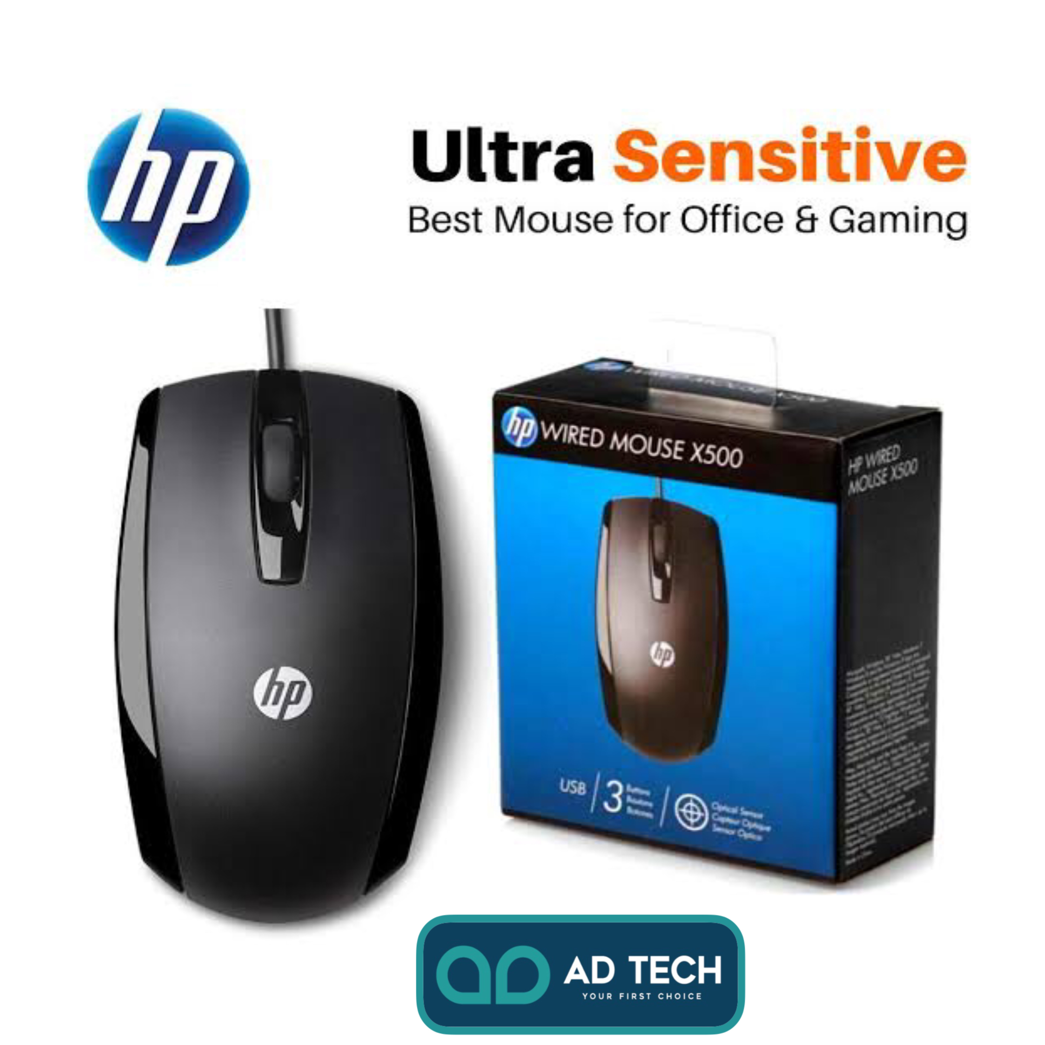 ADTECH X500 - High Quality Optical USB Wired Mouse