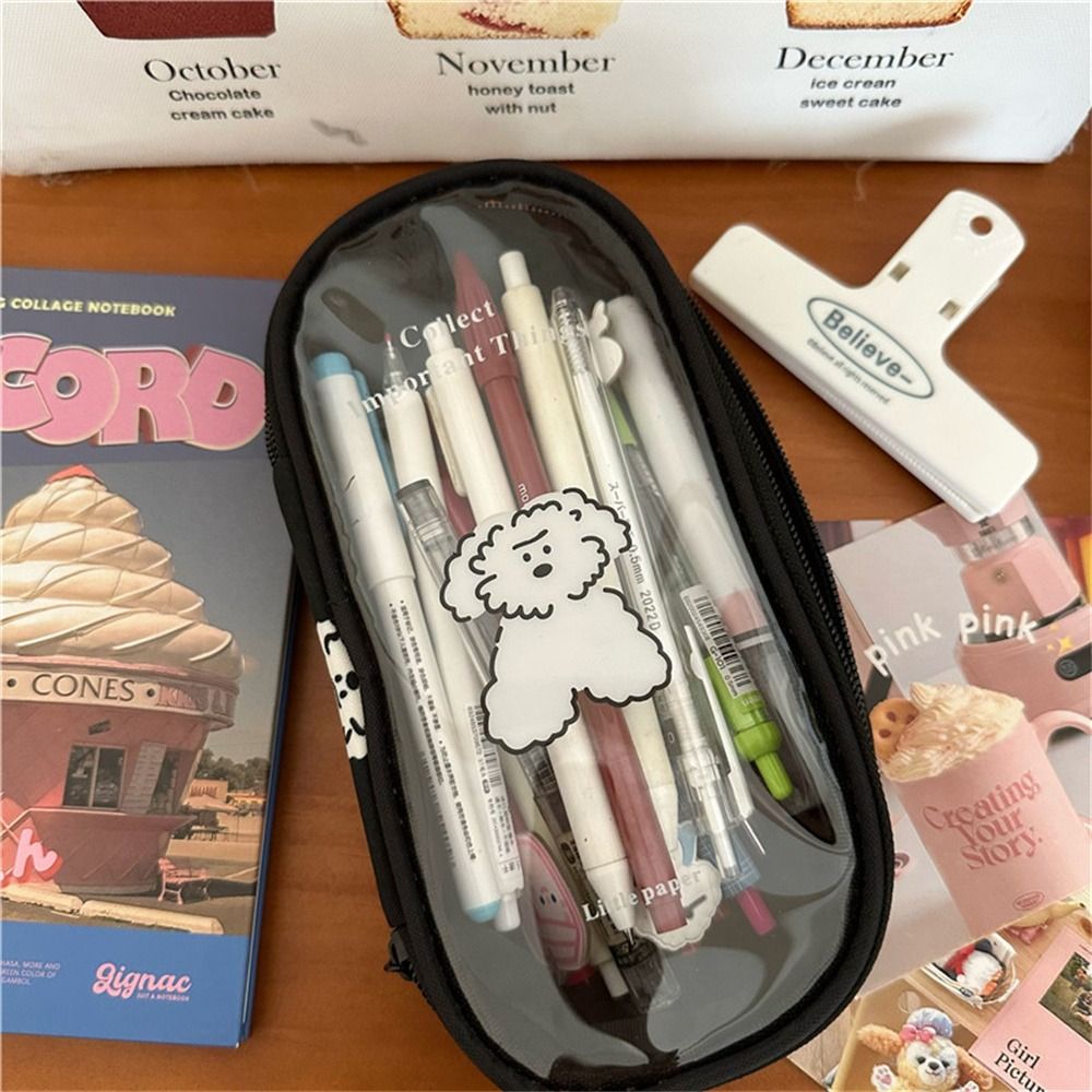 Visual Window Pencil Case Back to School Transparent College Style Pen