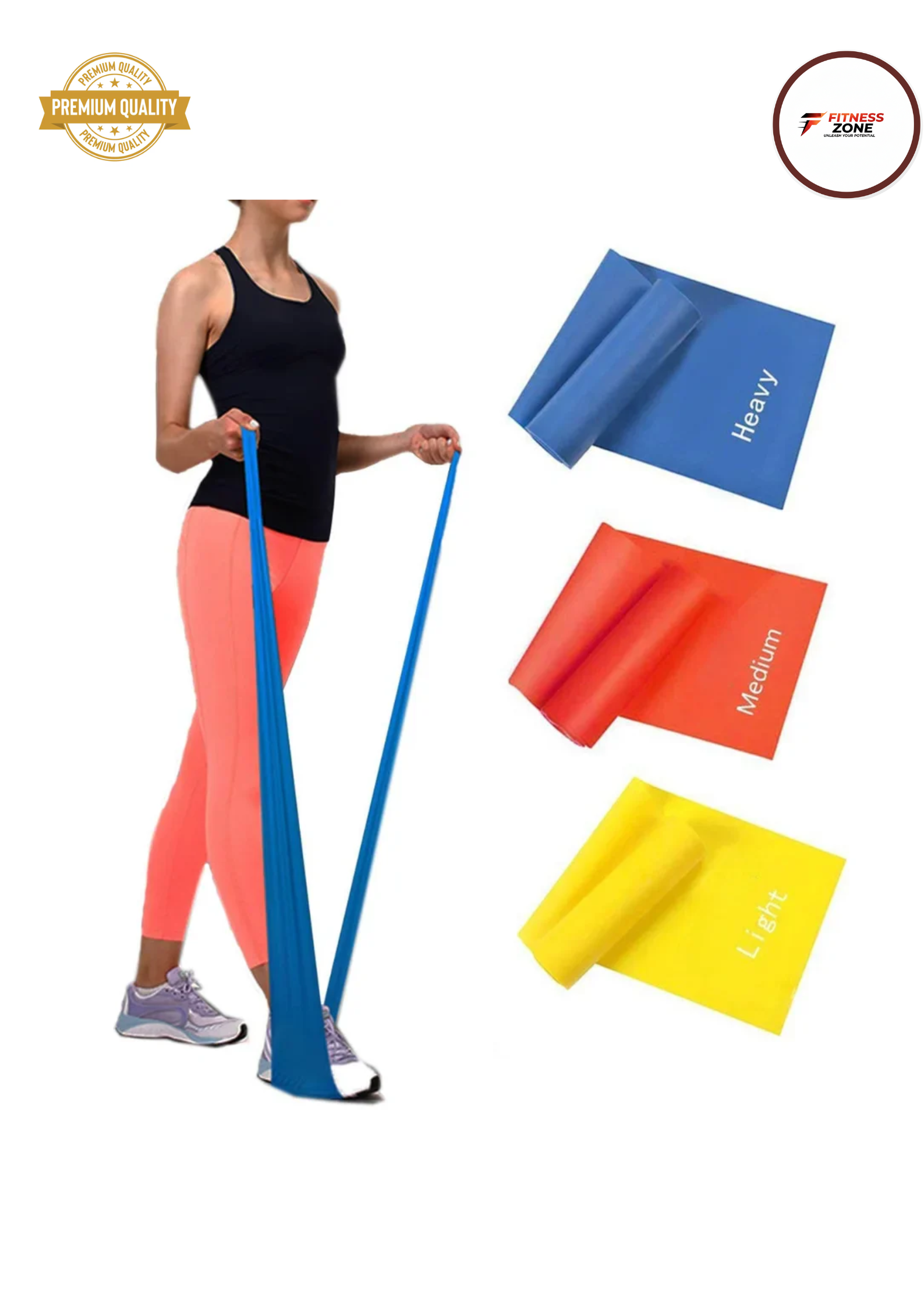 Resistance Loop Bands Set of 3 – Light, Medium & Heavy Mini Exercise Bands for Men & Women | Glute, Leg & Arm Workout, Warm-Up, Yoga & Stretching | Home Gym | Colour-Coded