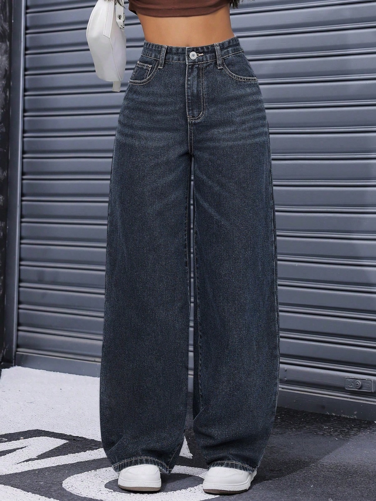 ZARA Denim jeans Wide Leg  Baggy Style Straight Pants For Women