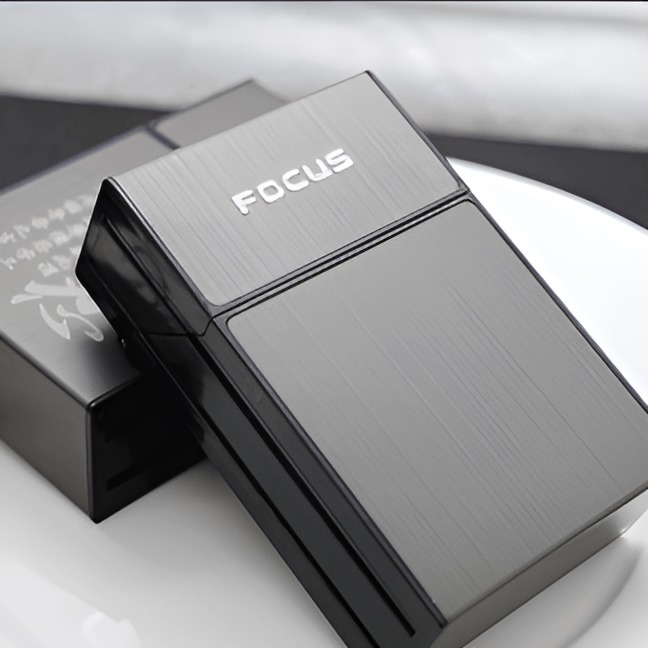 FOCUS Cigarette Case ABS Plastic 20pcs Cigarette Capacity Cigarette Box  Smoking Accessary And card box Gift for Men