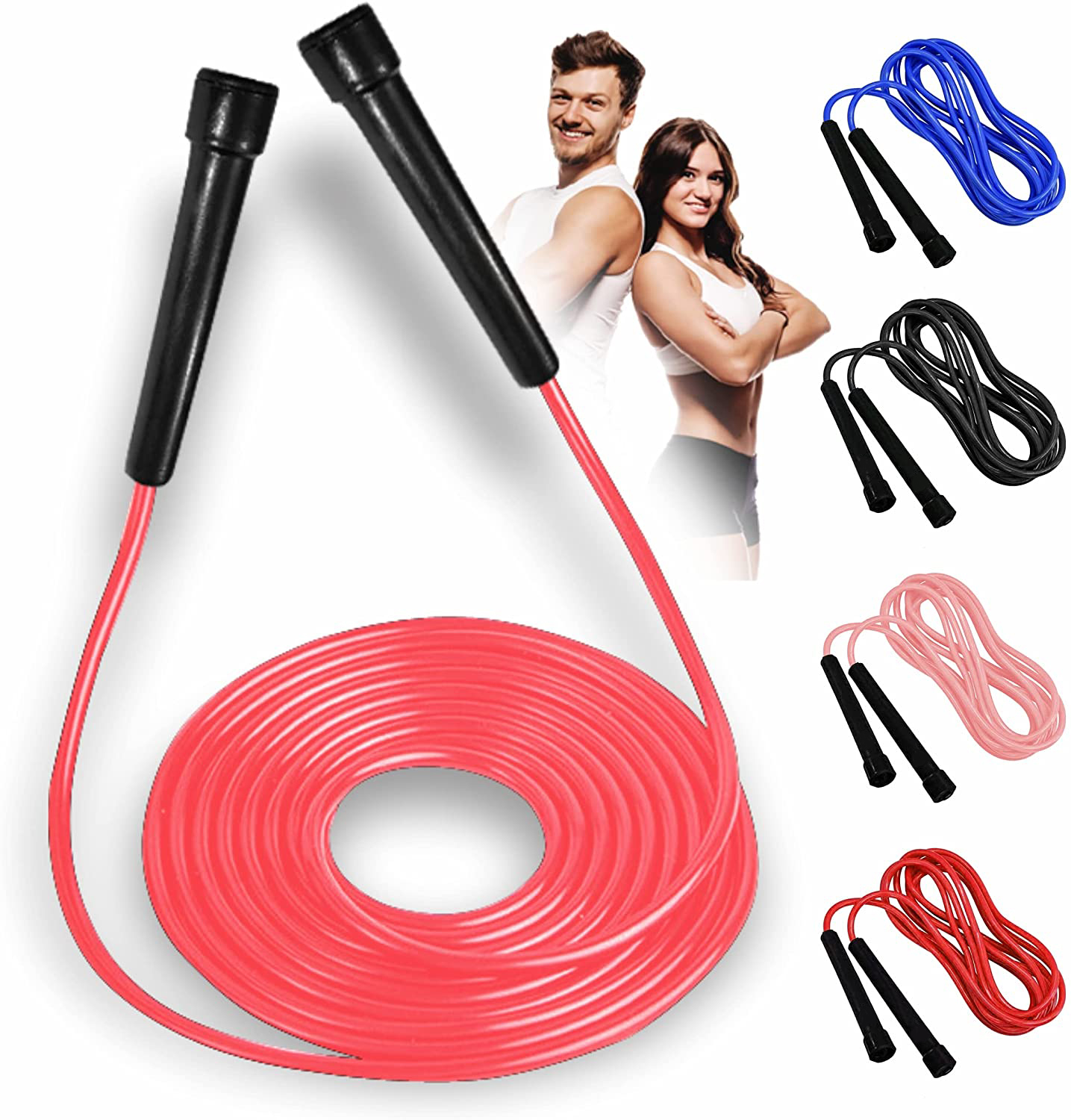 💗 Pink Power Fitness Jumping Rope for Adults – Adjustable Skipping Rope for Weight Loss, Cardio & Endurance Training | Lightweight, Durable & Anti-Slip Handle Exercise Rope for Home & Gym Workouts
