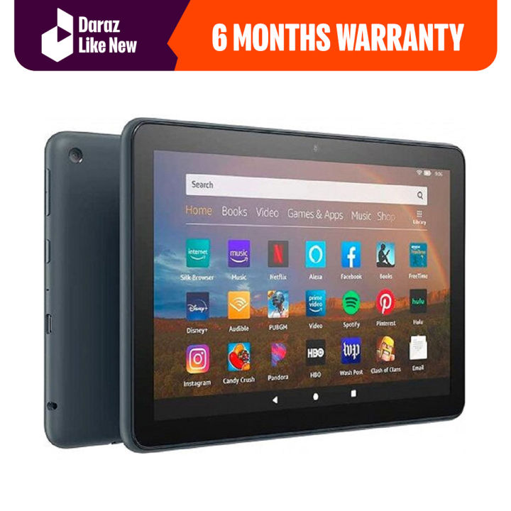 Amazon Fire HD 8 10th Gen Tablet | 8-Inch Display | 2GB RAM | 32GB ROM | Play Store | Front & Rear Camera | Good Condition | FREE Cover