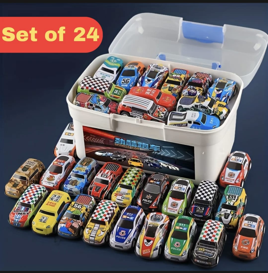 Alloy Car Model Diecasts Vehicle Toys For Kids Pull Back Metal Auto Racing Car Children Toy Gifts | Best Die Cast Cars | Best Gift For Children and Boys | Available in 12 Piece and 24 Piece Sets