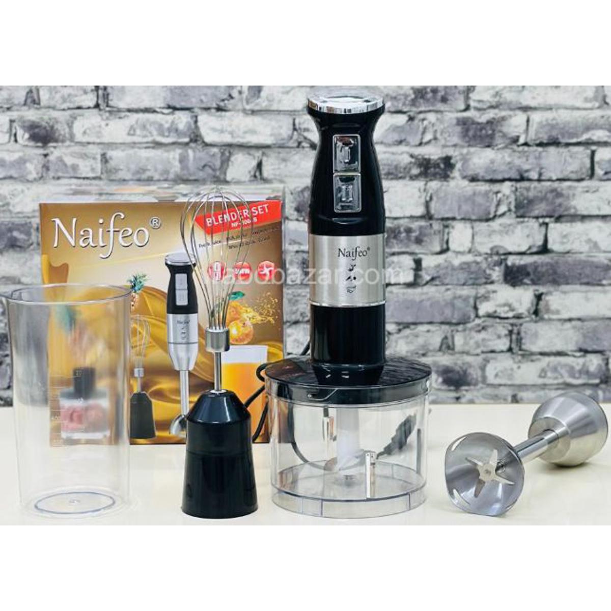 Set blender de mână Naifeo NF-8004S, 500 W, cu tel și tocător – prezentare