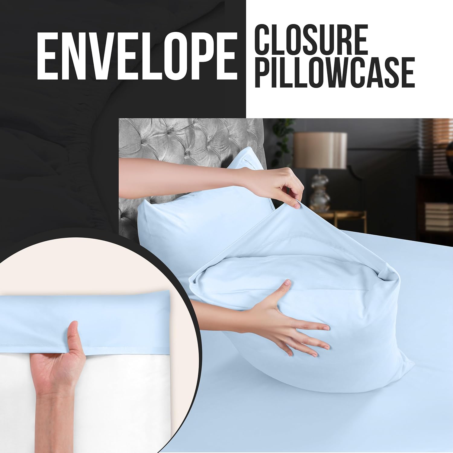 Fast Forward Pillow Cases Pack of 2 Queen Size Pillowcases - Soft Brushed Microfiber with Envelope Closure, Shrinkage & Fade Resistant