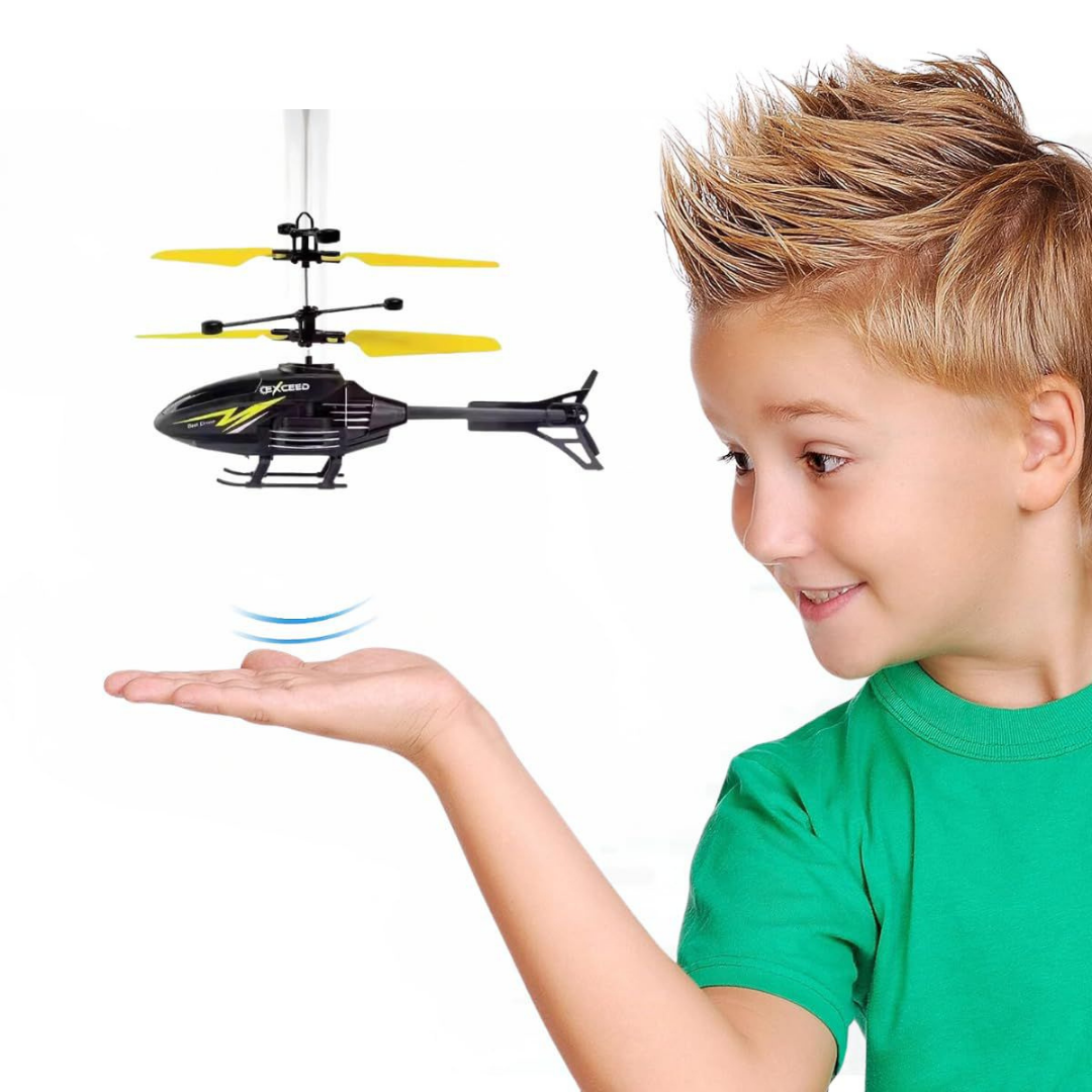 Helicopter with Radio Remote Control and Hand Sensor Charging Helicopter 2 in 1 Toys with 3D Light Toys for Boys Kids (Indoor & Outdoor Flying) - Hand Sensor Helicopter for Kids - Best Gift for Kids