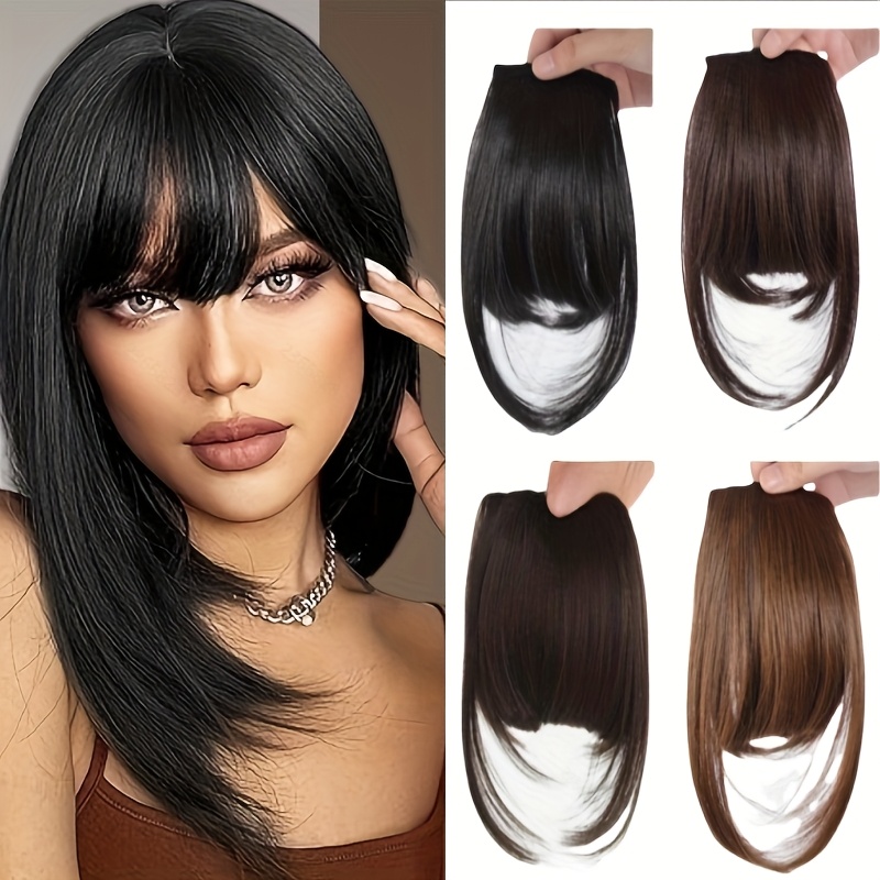Clip-On Bangs Hair Extension for Women – Straight, Natural-Looking Clip-In Hairpiece for Daily Wear & Special Occasions