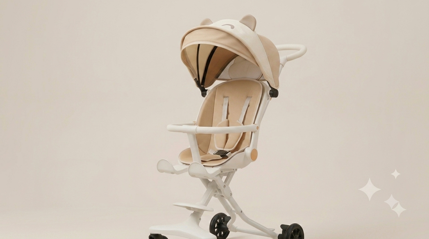 Baby Stroller, Foldable Four-Wheeled Child Stroller, Lightly and Easily Foldable Child Stroller, Suitable For 1-5 Years Old