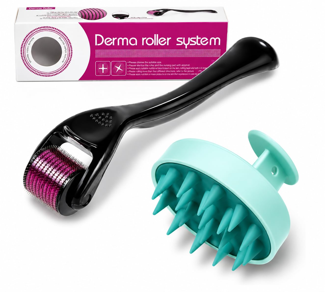 2-in-1 Derma Roller & Scalp Massager Combo Pack