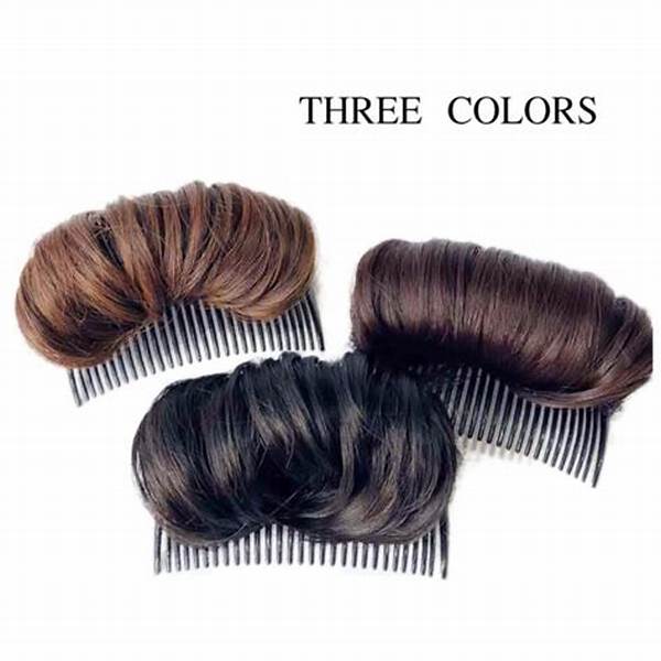 Bounce Puff Hairpad|Women Black Hairpin Synthetic Hair Princes Styling Tools Hair Combs