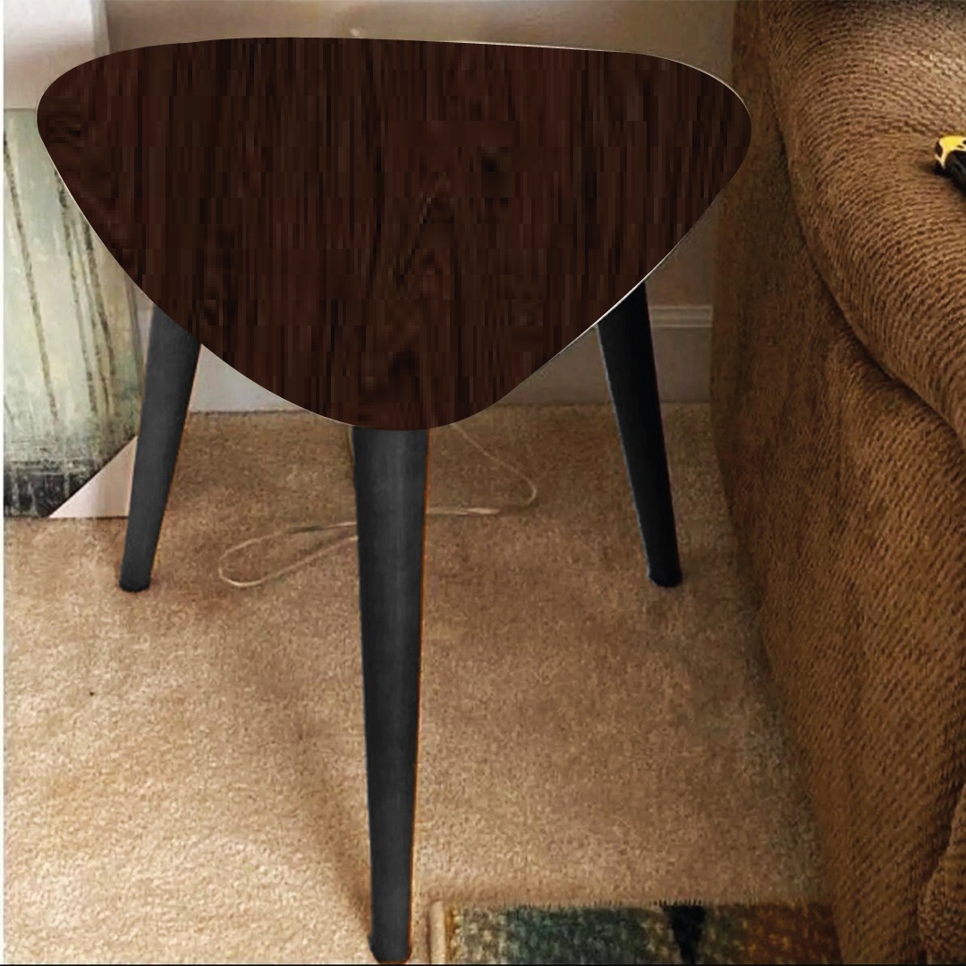 METALLO Triangle side table for room, Coffee table for Living Room White