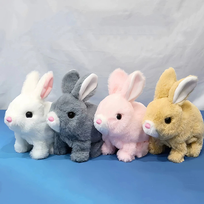 Electronic Plush Hopping Rabbit Toy For Toddlers - Realistic Walking Bunny With Wiggle Ears Twitch Nose & Sounds Perfect Easter Gift