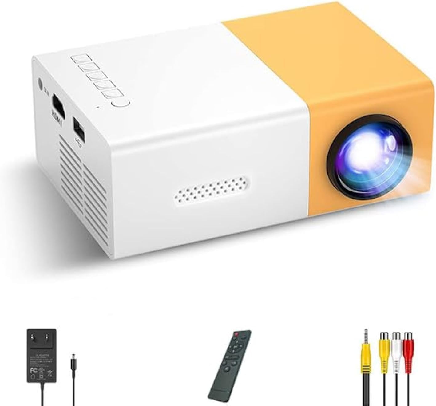 BazaarHub Projector Portable Home Theater System - High Brightness Multimedia Video Projector with HDMI, USB & AV Support - Remote Control Projector Mini for Movies, Gaming & Presentations - Professional Projector Lights LED For Home Use