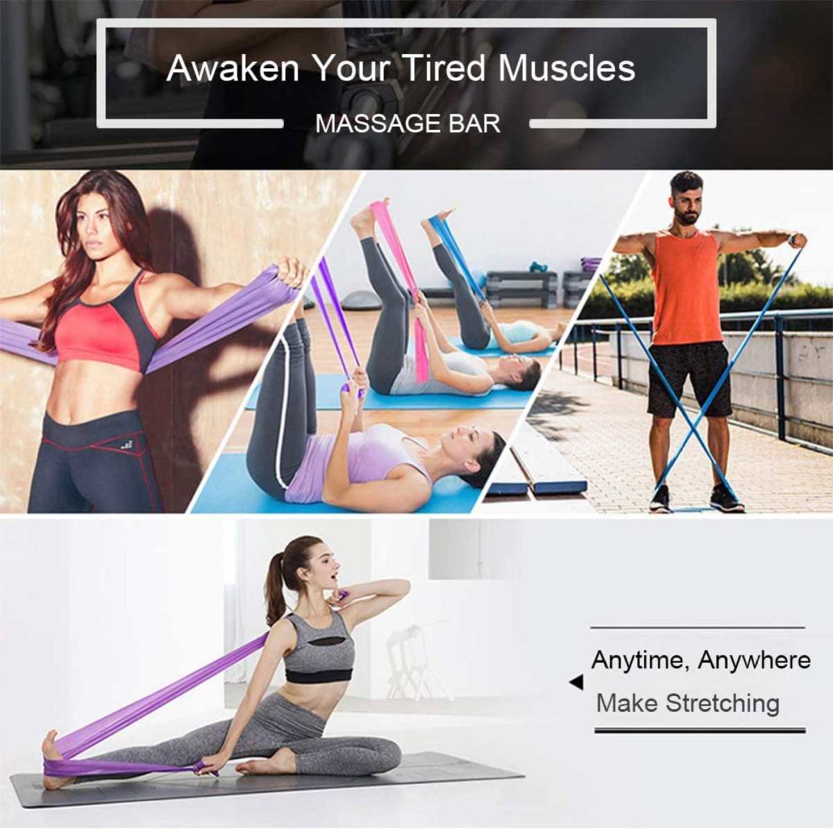 Latex Elastic Rubber Resistance Bands for Upper & Lower Body & Core Exercise at-Home Workouts, and Rehab