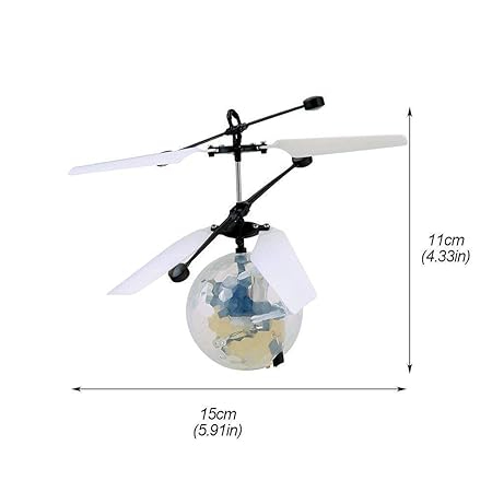 Interactive RC LED Helicopter with Colorful Lights and Weight Sensor - USB Rechargeable Flying Ball Toy for Kids 6+ Years