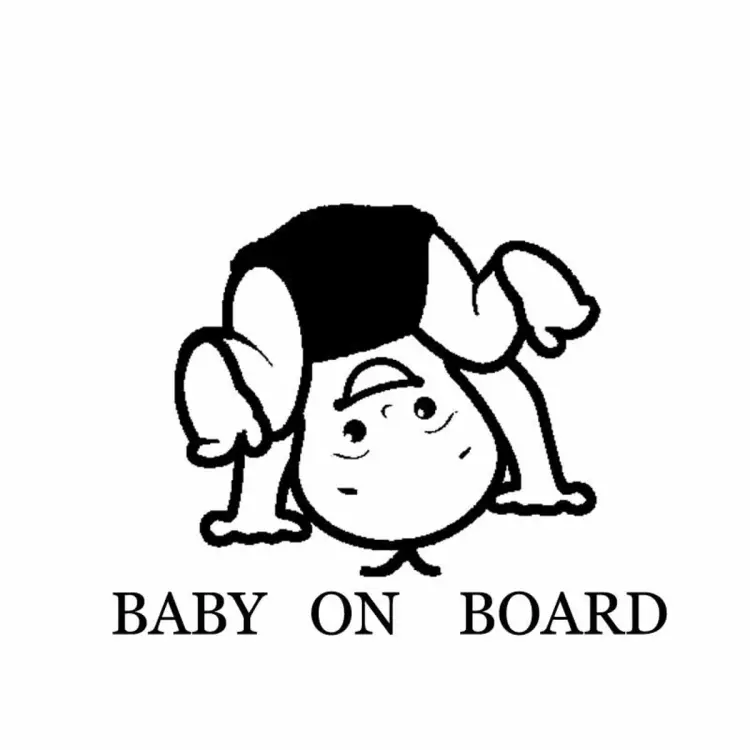 15CM*11.5CM BABY ON BOARD Car Decal Vinyl Lovely Boy Sticker Black/Silver  for Skoda Stickers