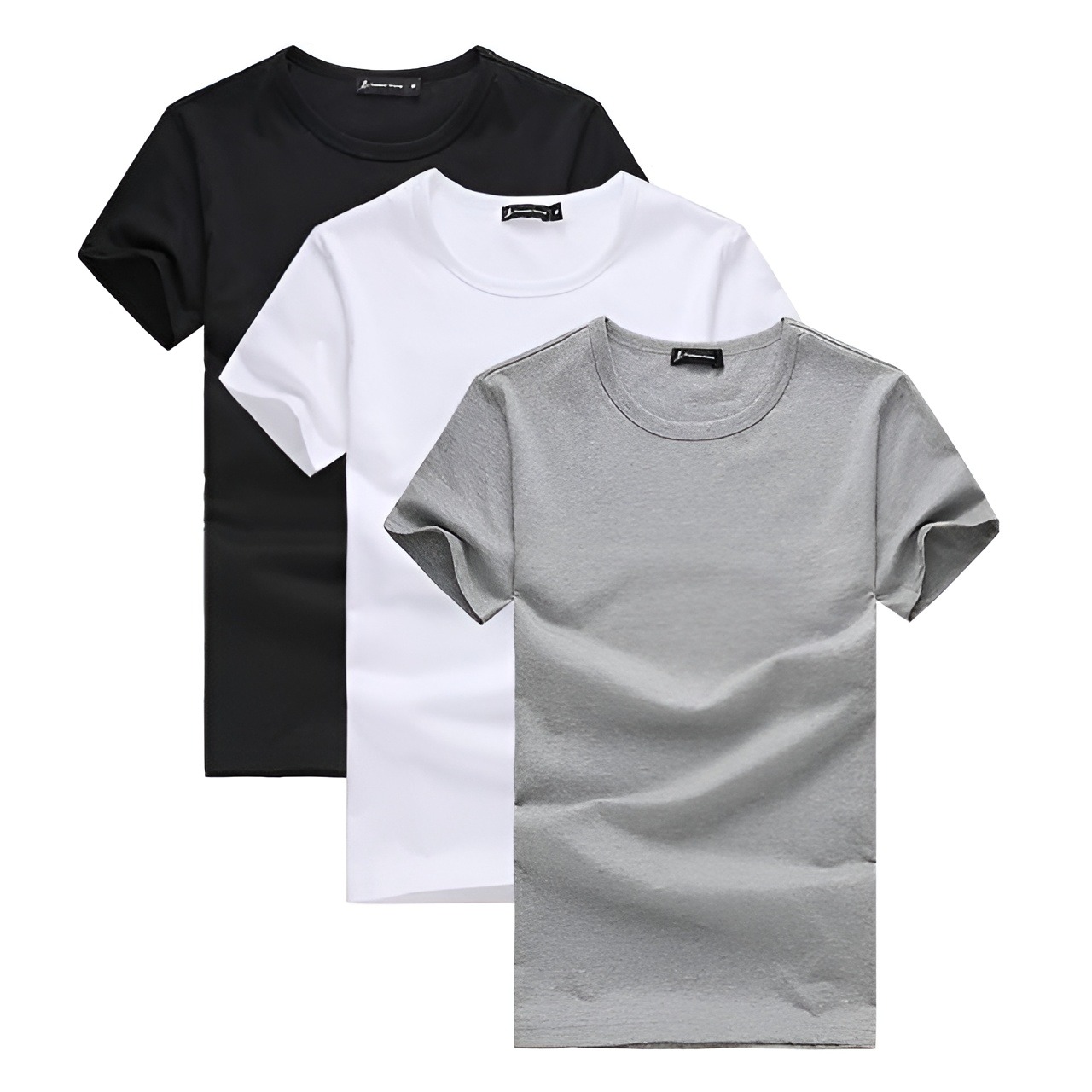Pack of 3 T-Shirt for Mens or Boys - Grey Black White - Premium Quality Fabric