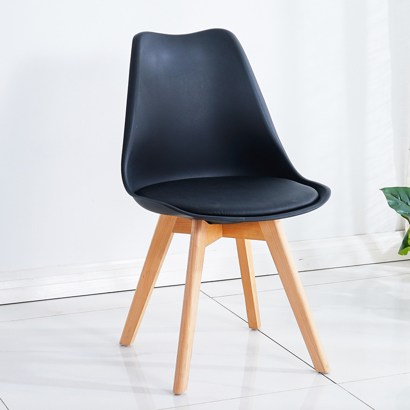 Elegant Modern Dining Chair with Wooden Legs and Polypropylene Molded Seat for Dining Room, Kitchen, Home & Café