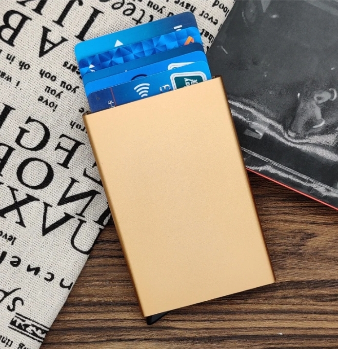 Automatic Metal Pop Up Card Holder Wallet for Men and Woman Slim wallet  Small Card holder