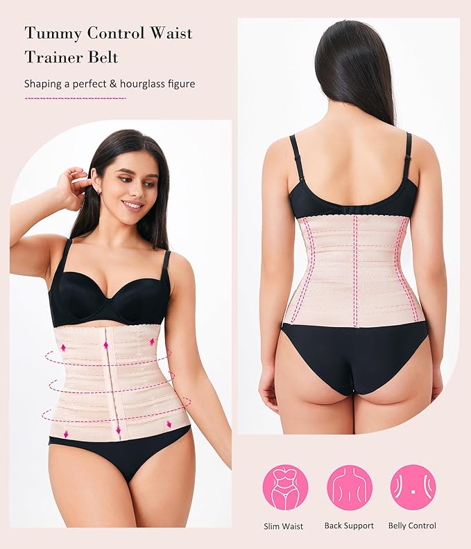 Womens' Waist Trainer Tummy Control Waist Cincher Slim Body Shaper Belt For Men & Women