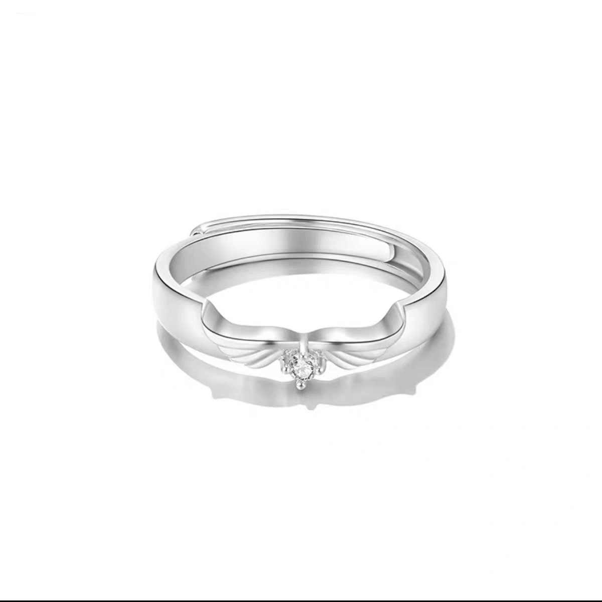 Angel Fairy Wings  Engagement Couple Ring  Promise Rings Platinum Plated Fashion for Lovers Couple Girls boys Resizable  Design Cubic Zirconia Stone Trendy  Finger Jewelry Adjustable  Perfect Gift For Anniversary Valentine Day  Party, Wedding  Daily Wear