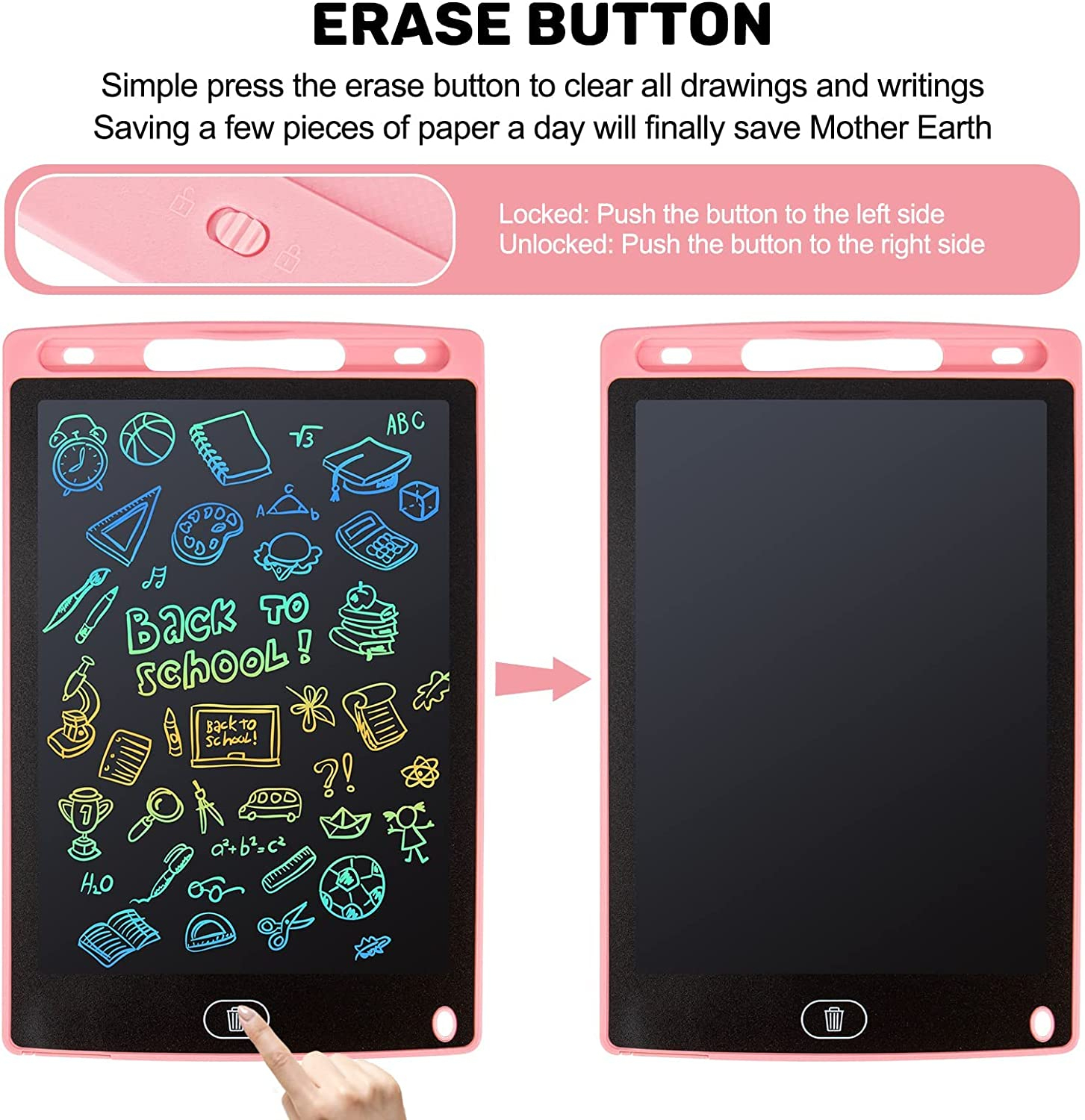 Hot Selling LCD Writing Tablet/Pad for Kids,8.5 inch Kids Doodle & Scribble Boards with Protect Cover, Educational Toys, Erasable E-Writer Digital Drawing Board Toddler Toys Kids Drawing Pad Best Gift for Kids-Multi-color