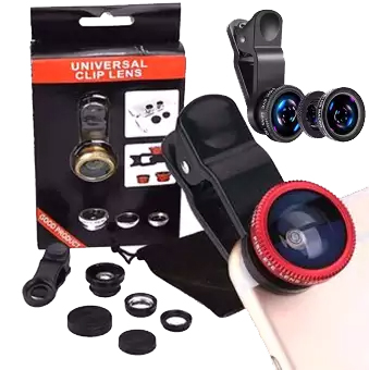 3 In 1 - Clear Zoom Mobile Camera Lens Selfie Mobile Phone Clip Lenses Fish Eye Wide Angle Macro Camera
