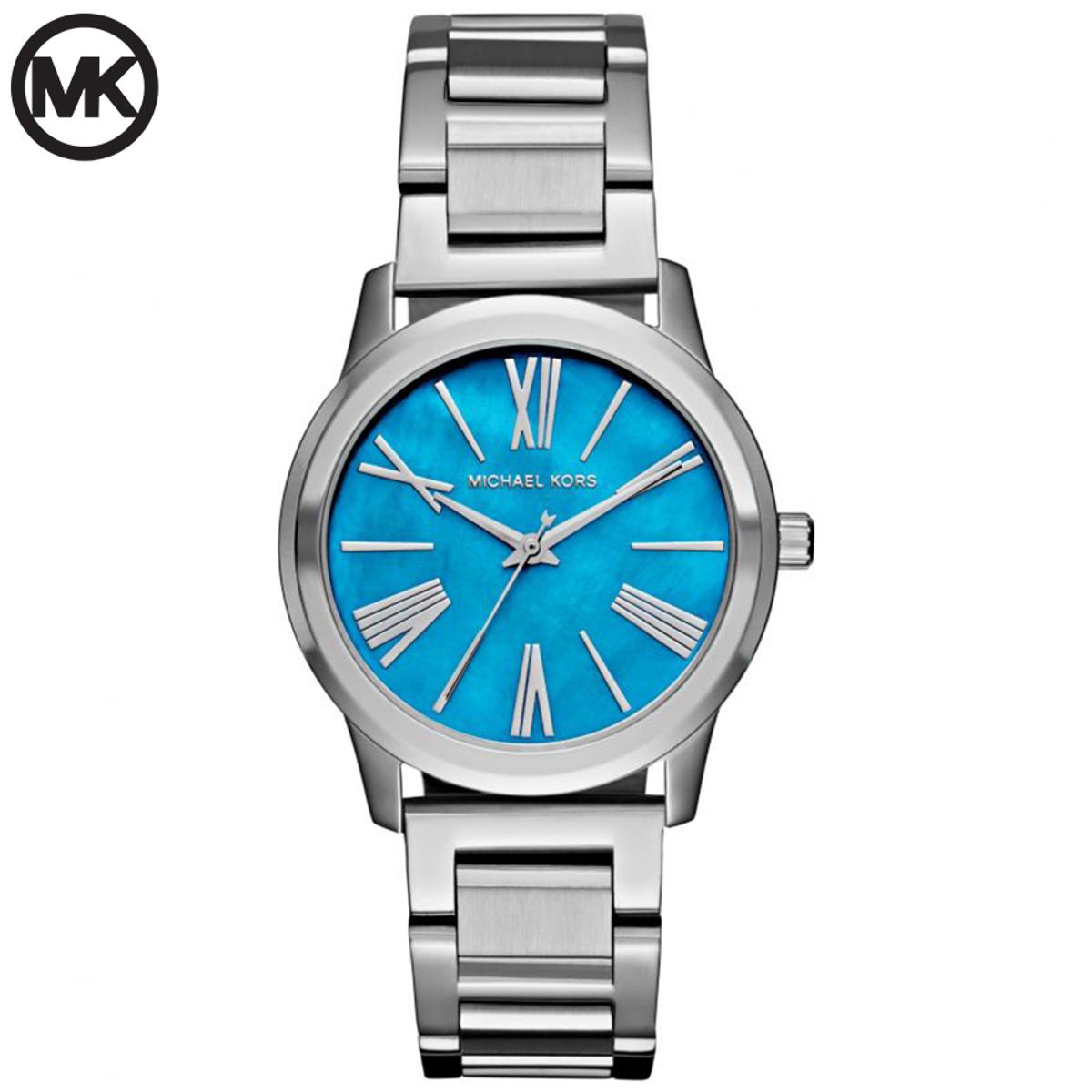 Michael Kors Hartman Blue Dial Silver Stainless Steel Ladies 
