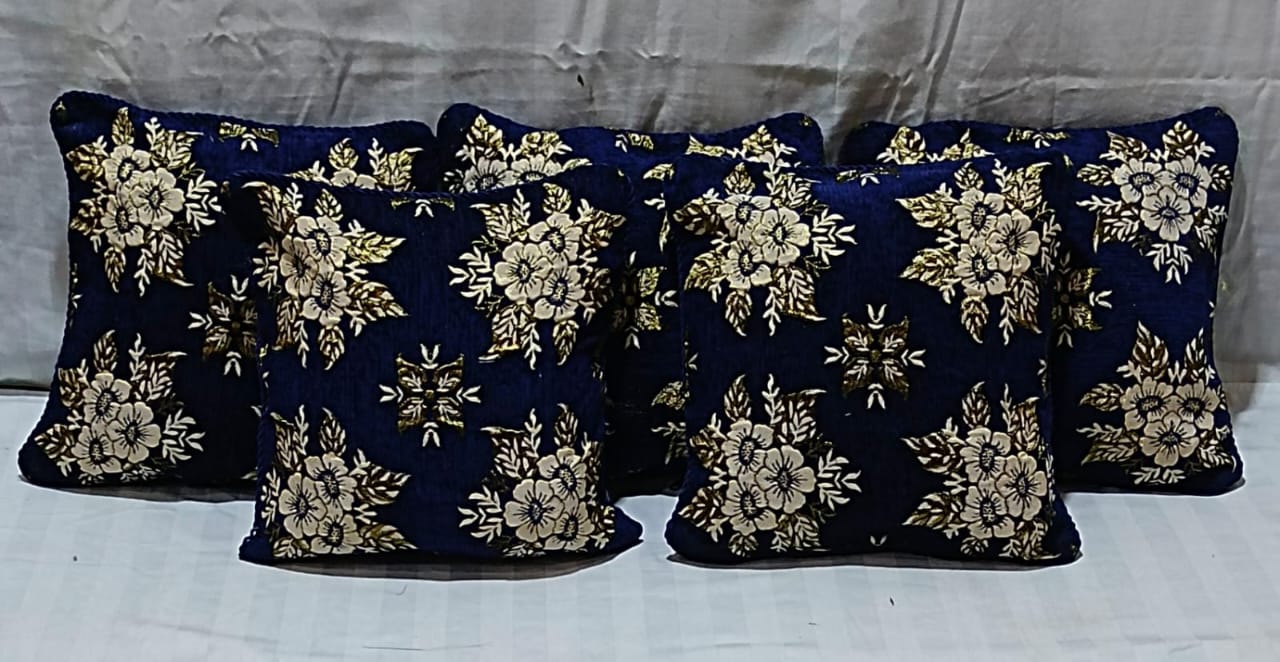 1PC Velvet Jacquard Cushion Cover 15x15 Inches High-Quality Velvet with Zip Closure