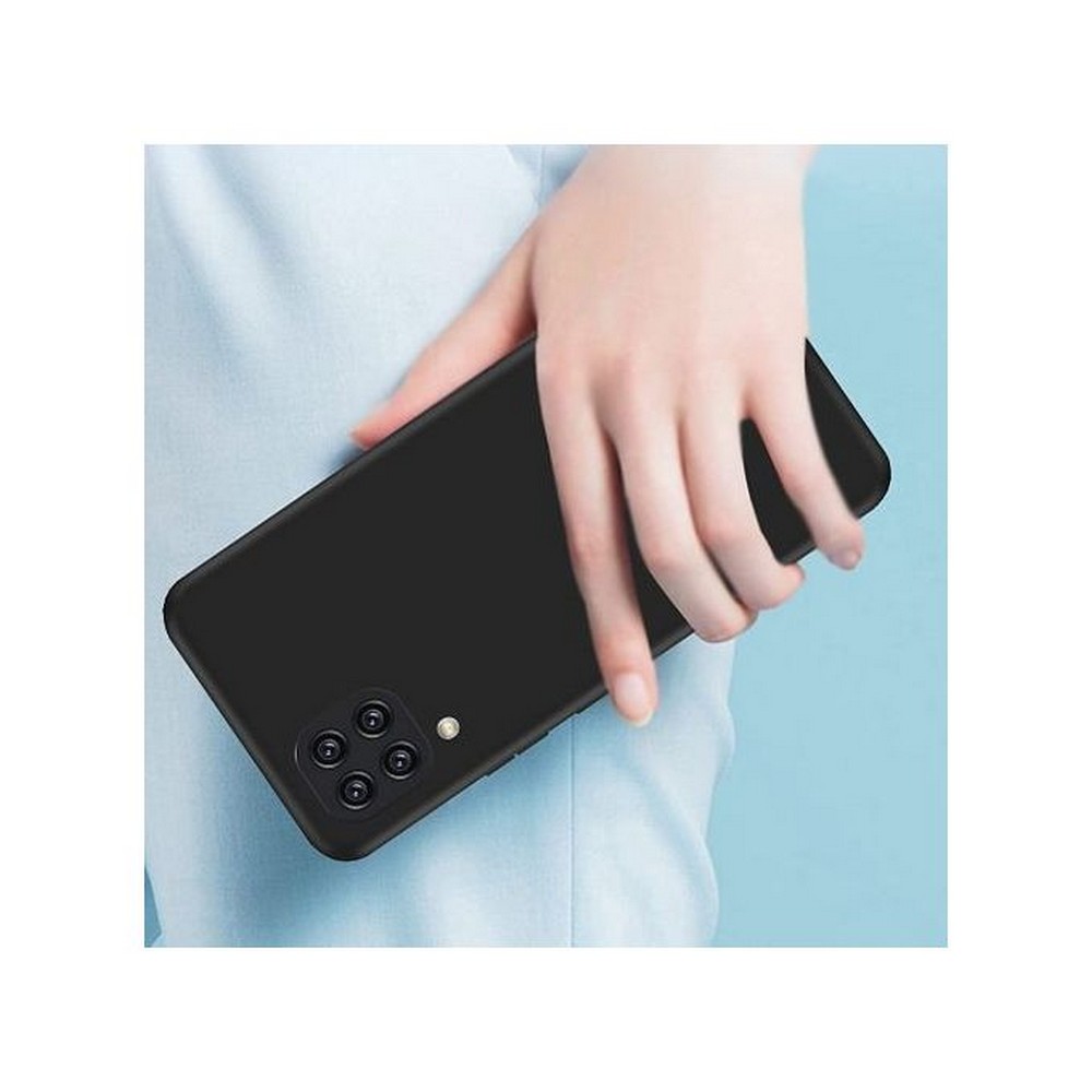 Samsung Galaxy A22 4G Matte Black Soft Silicone TPU Back Cover with Camera Protection