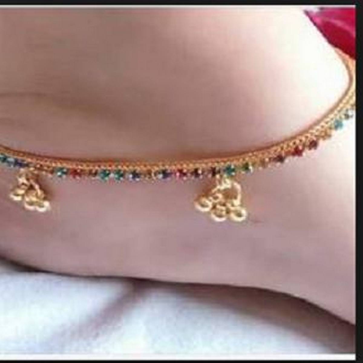 MULTICOLOR DIAMOND ANKLETS