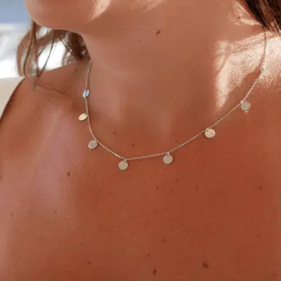 Ladies silver collar on sale necklace